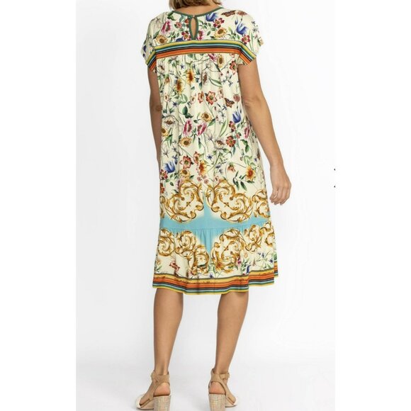 Johnny Was Felix Trapeze Floral & Striped Banboo Midi Casual Dress Medium M - Picture 14 of 14